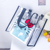 尚盈@holle kitty透明防水手提袋大容量收纳袋高档产检包可过安检