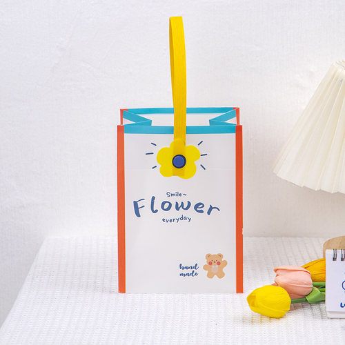 小花小熊透明pp款手提果冻包