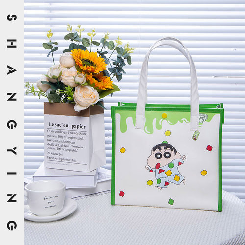 尚盈蜡笔小新磨砂PE手提果冻包