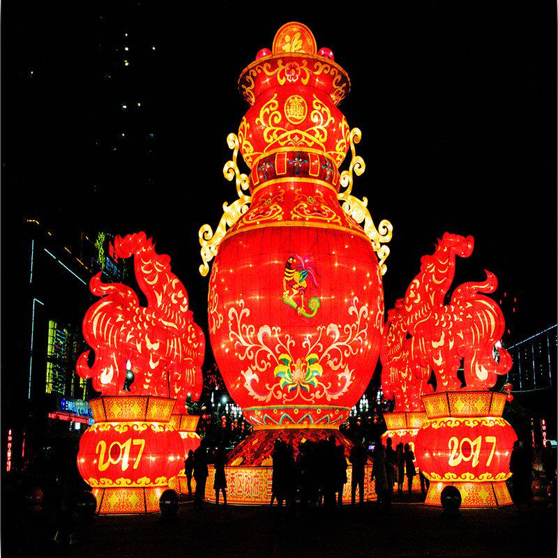 大型节日花灯鲤鱼造型中秋节花灯春节元宵节彩灯设计制作