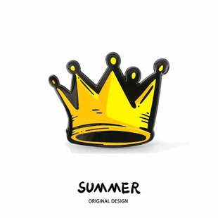 皇冠徽章胸针个性 SUMMER 小众设计感金属别针百搭包包配饰品