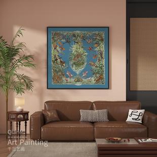 饰画轻奢现代客厅玄关挂画高级感卧室床头餐厅壁画 花鸟乐园艺术装