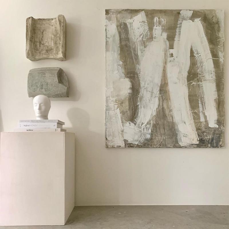 HW.piant原创手绘《百感交集》客厅侘寂风肌理挂画玄关装饰画油画