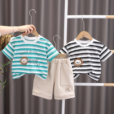 儿童短袖套装纯棉夏季新款宝宝短裤衣服男童夏装女童t恤童装