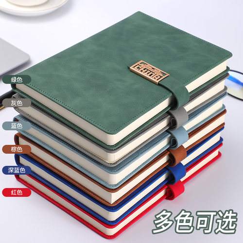宏量仿皮通用带扣笔记本A5烫金