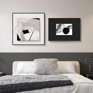 意式极简卧室床头装饰画现代简约房间主卧背景墙挂画客厅抽象壁画