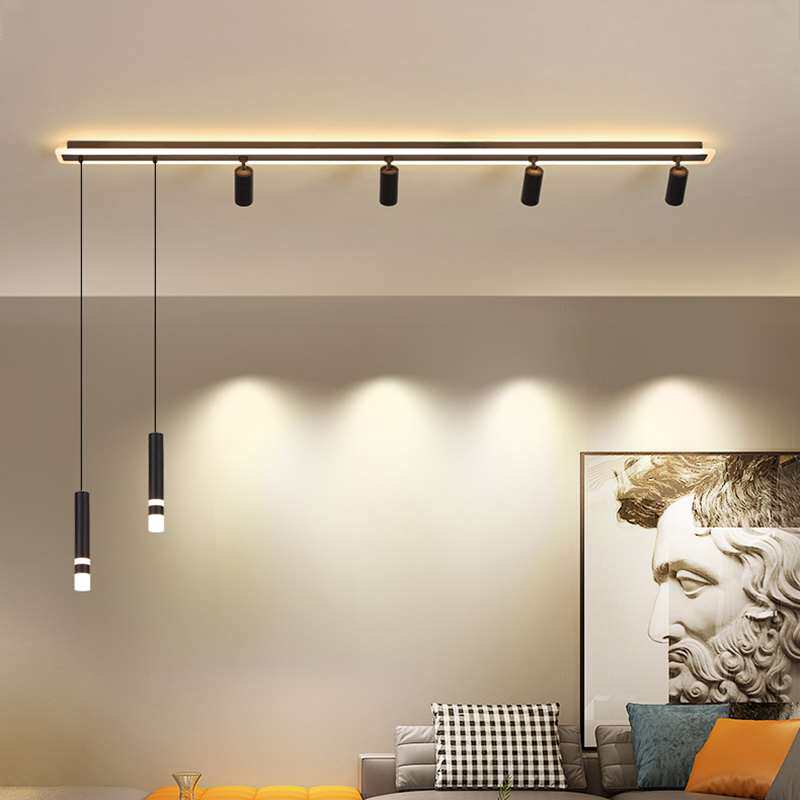 北欧导轨小射灯轨道灯家用客厅射灯天花筒灯明装背景墙衣帽间灯具