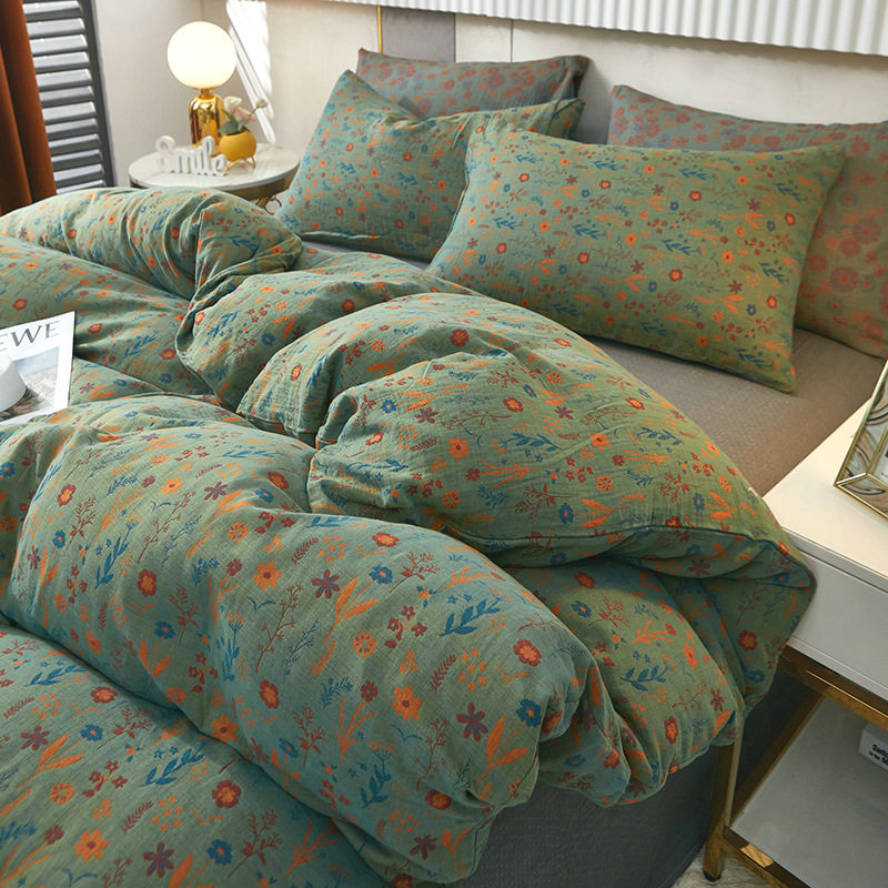 a类全棉双层纱布被套单件纯棉单人双人150x200x230床单被罩褥子套