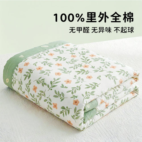 里外100%纯棉夏凉被新疆棉花被