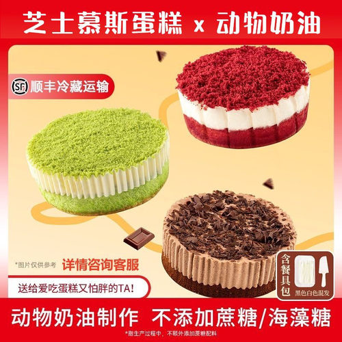 多口味芝士慕斯蛋糕动物奶油甜品