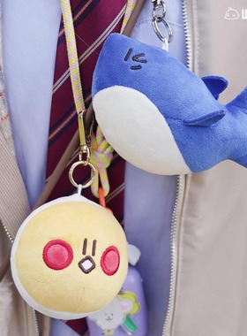 我的小鲨鱼小鹦鹉好朋友毛绒钥匙扣挂件动漫可爱沃玛养鸡场warma