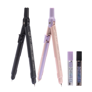 晨光你好火星笔型圆规小学生专用金属圆规专业绘图替换笔芯按动出芯初中生实用型数学几何教学考试塑料圆规