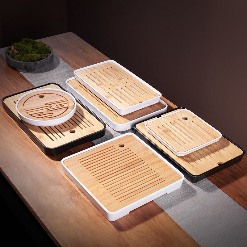茶具托盘实木干泡小茶盘功夫储水密胺竹制长方盘圆形日式茶台家用|msdalam kategori pinggan mangkuk, set teh, dulang teh - dari Buy2taobao.com untuk memberikan perkhidmatan ejen Taobao profesional membeli