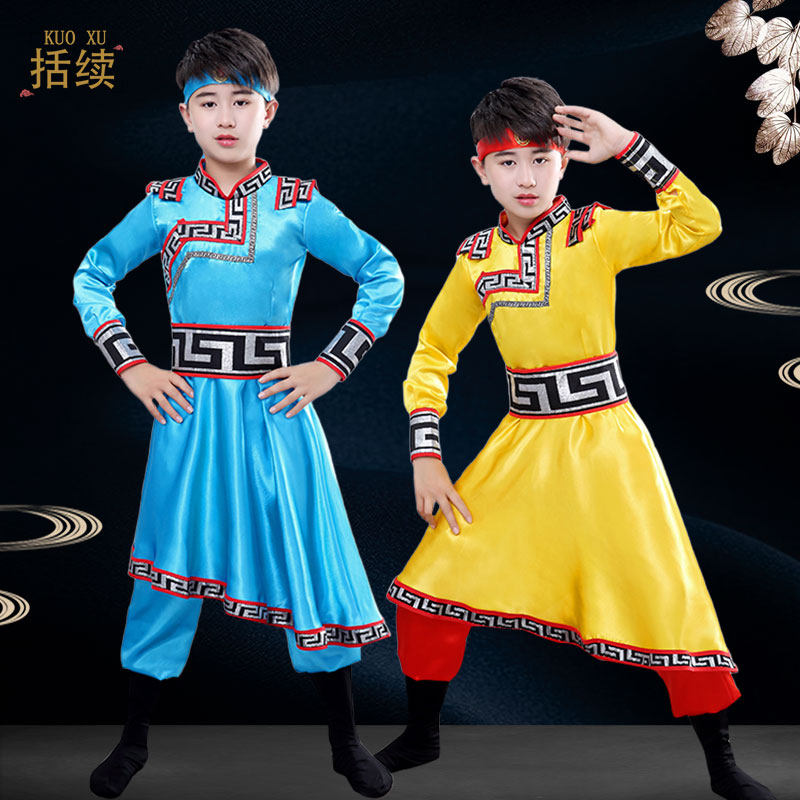 MENS MONGOLIAN MINORITY DANCE PERFORMANCE COSTUMES PARENT-CHILD COSTUMES WRESTLING DANCE HORSE RIDING DANCE MONGOLIAN ROBE COSTUMES
