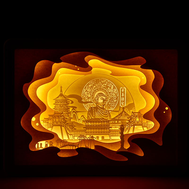 千年弥望光影纸雕创意台灯洛阳中国风小夜灯家居文创生日礼物摆件