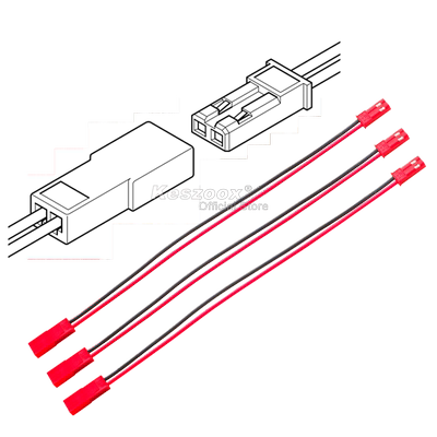 SYP/JST-2P公母延长线 22AWG红色胶壳端子电子线10/20/30/50cm