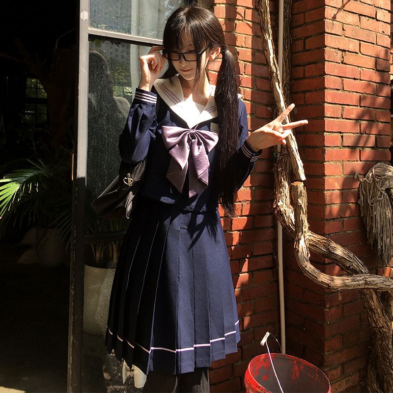 山川会社原创jk水手服收腰制服