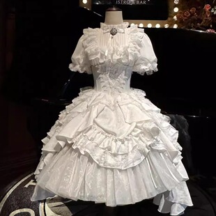 夜莺少女雾隐庄园暗黑哥特风lolita原创提拉裙套装洛丽塔连衣裙