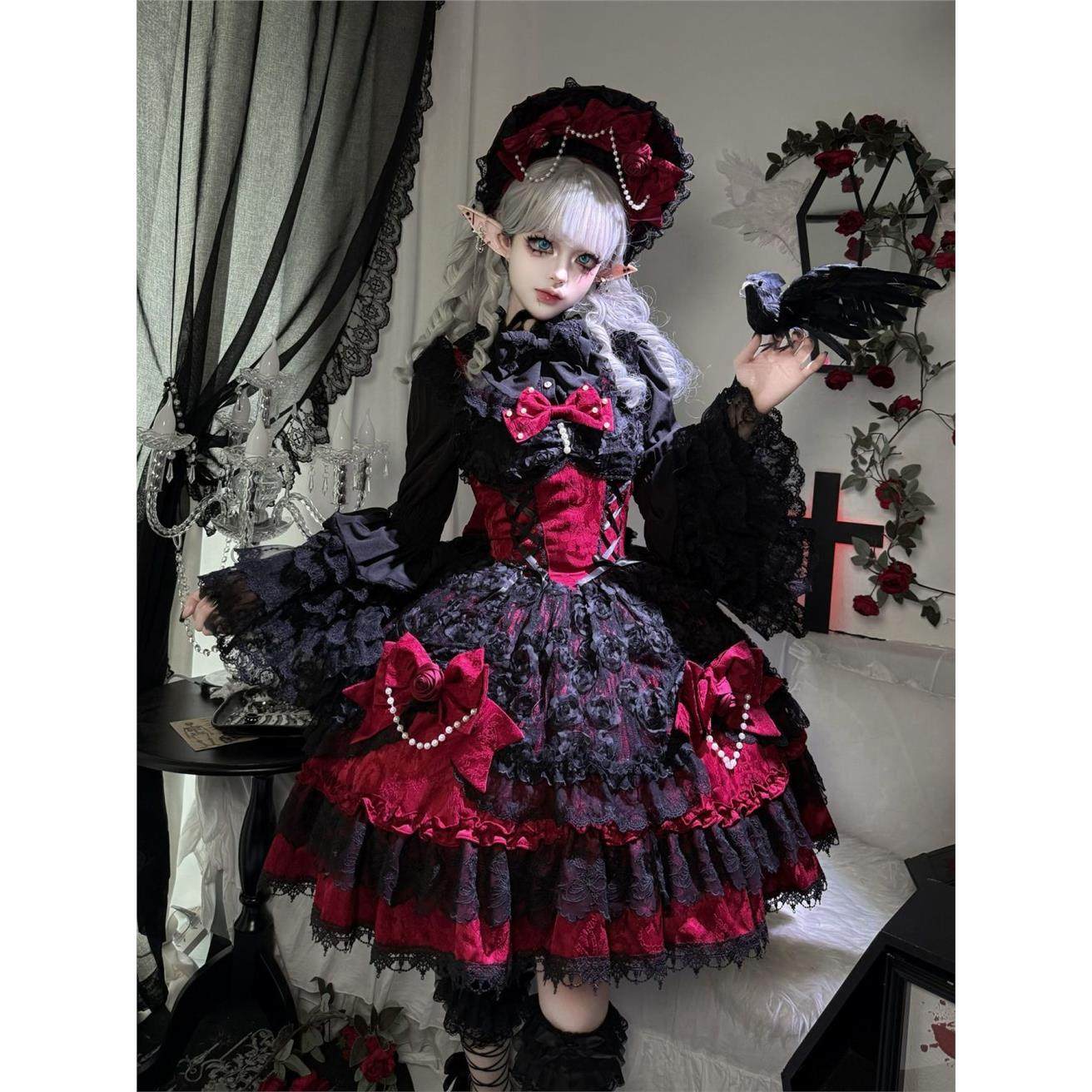 ~白糖少女原创设计暗黑系Lolita洋装jsk吊带连衣裙夏天,模玩/动漫/周边/娃圈三坑/桌游,lolita洛丽塔/软妹装/洋装,淘宝优惠券,粉丝福利购,淘宝优惠卷