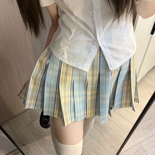 西月兮【生椰海盐】原创JK甜美校园风高级感学生格裙百褶裙半身裙