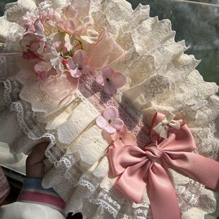 ~樱野之夏~原创洛丽塔bnt波奈特汉洋折衷头饰扁帽子蕾丝lolita