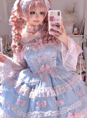 洛丽猫新款 恋心结纱版 古早风Lolita安利28送发带