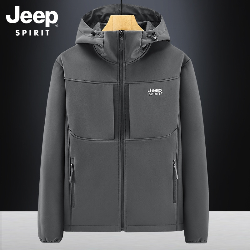吉普春秋季男士防风防水工装外套连帽抓绒衣休闲时尚开衫夹克,男装,夹克,淘宝优惠券,粉丝福利购,淘宝优惠卷