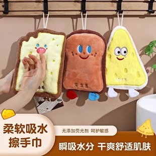 吸水加厚卫生间卡通擦手帕毛巾洗手小方巾厨房抹布 可爱擦手巾挂式