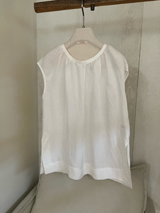 S25001 背心亚麻小衫 TXQ GROVE简约百搭圆领无袖 SANTA