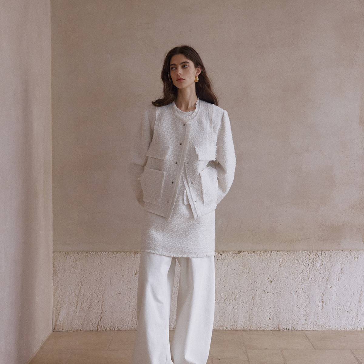 2025秋季新款粗花呢小香风流苏外套