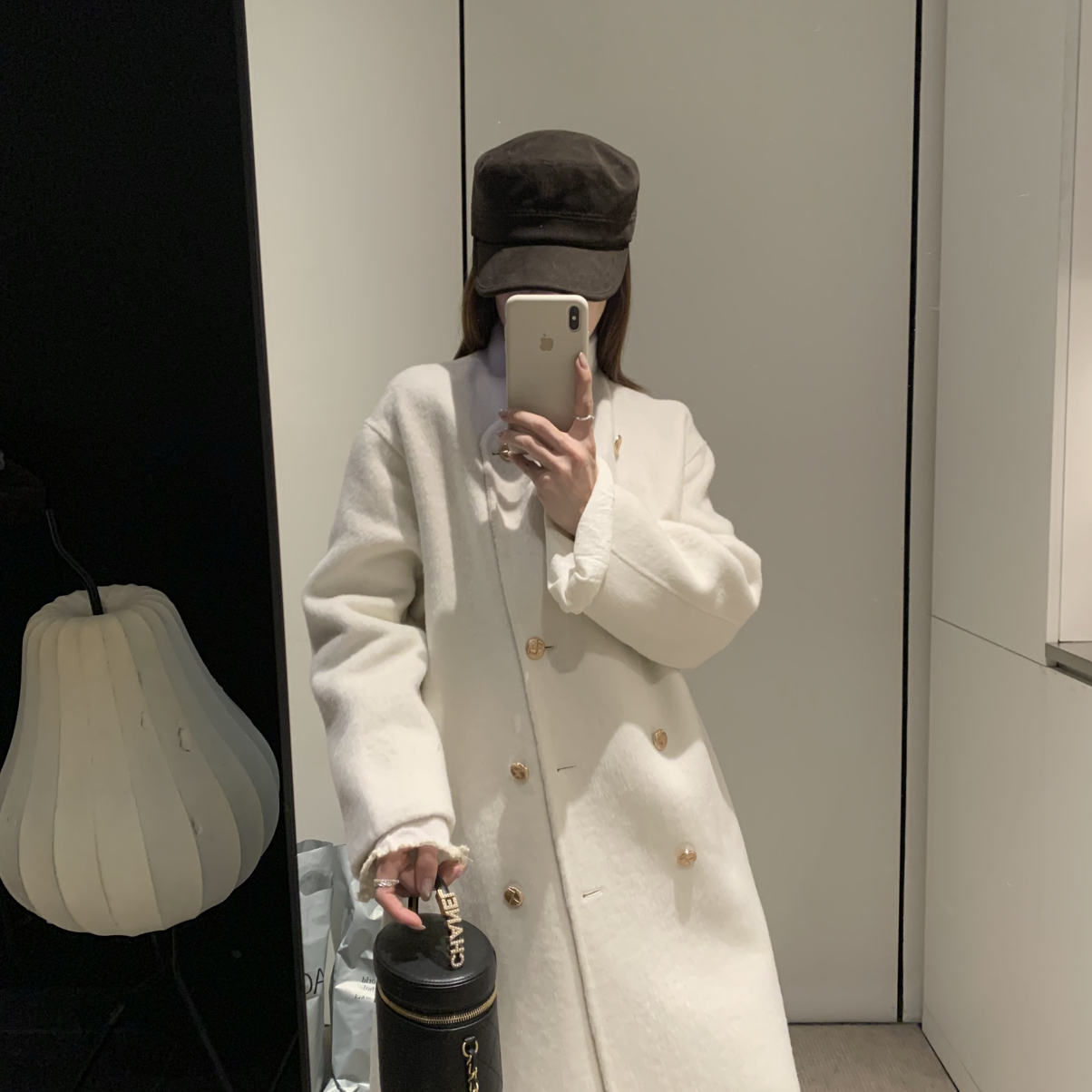 韩代高级感显贵小金扣长款（含100澳毛）外套（不换）