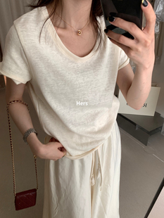 Hers简约百搭V领短袖 OZQ T恤11130