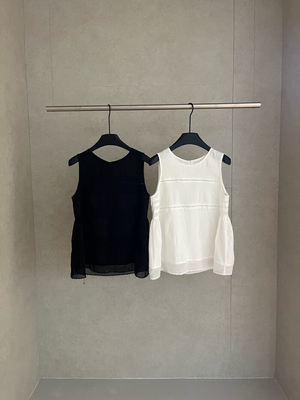 档口开爆【ENJOYABLE】精致重工刺绣无袖上衣背心  EN95154#