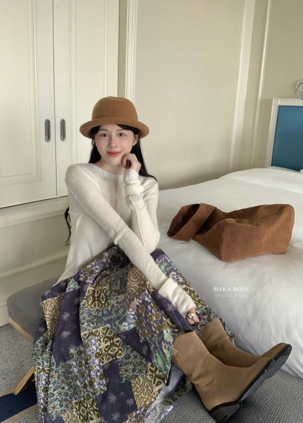 【DARA ROSE】法式温柔风软糯长袖圆领针织毛衣修身显瘦针织衫