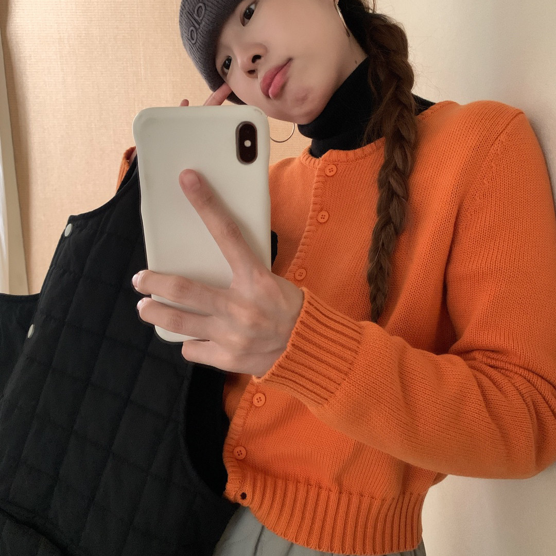 冬上新心情转换器圆领开衫领口不易变形针织开衫（不退不换