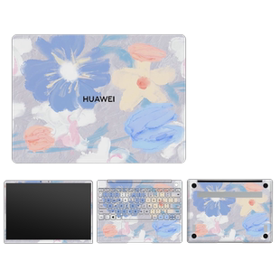 泫雅小花平铺笔记本贴膜适用华为MATEBOOKD14SE NBF08 14SHKF D16RLEE 14KLVF16 D15 XPROMRGW76 13电脑贴纸