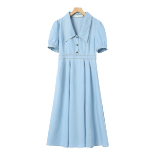 棉 夏季 木X 显高挑不挑场合牛仔连衣裙203 修身 专柜799莱赛尔