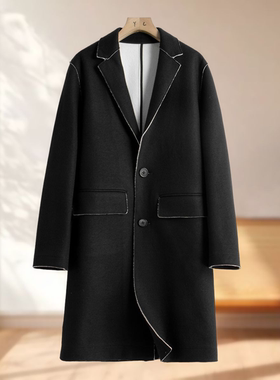 男装 【太】冬装 绵羊毛+棉 后开叉长大衣TP303
