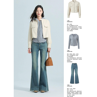 木X 配腰带半身长裙PU皮质套装 秋装 外套 355 短款 专柜