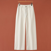 专柜599 672 全棉高腰无弹垂坠感阔腿牛仔裤 序 秋装