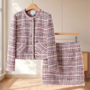 包臀短裙小香风系列160 有口袋外套 冬季 新款 47%绵羊毛 女装 兹