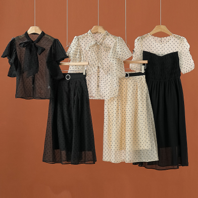 【迪】 系带衬衫套装+拼接天丝连衣裙组合602~夏季新款女装