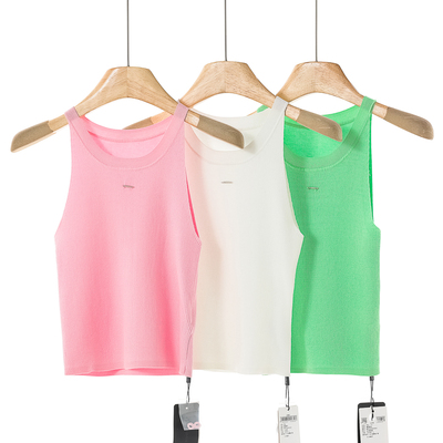 39%粘纤【27】 辣妹外穿显瘦打底无袖针织衫083~夏季新款女装