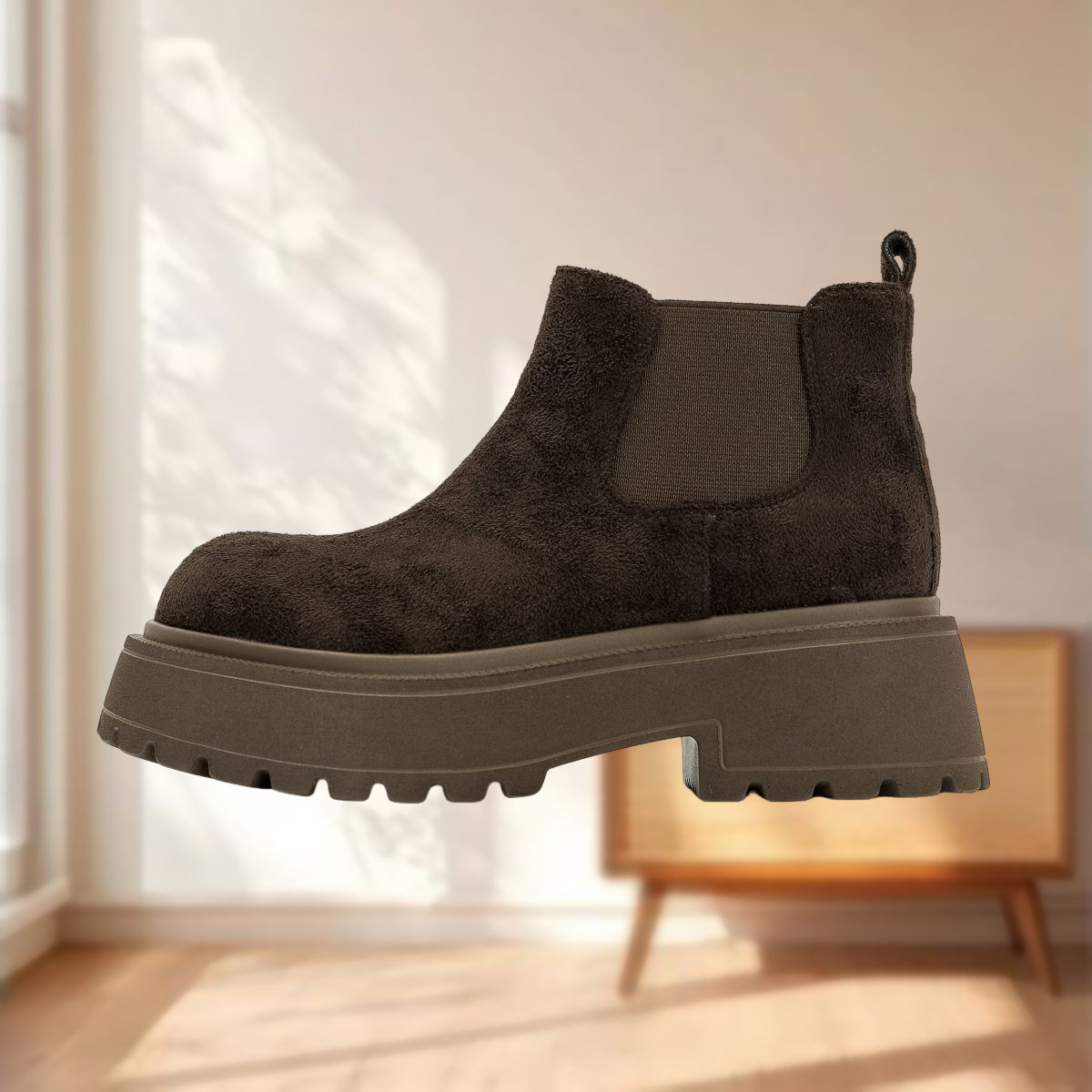 【黛】松糕厚底复古大头加绒磨砂马丁靴321~冬季新款女装