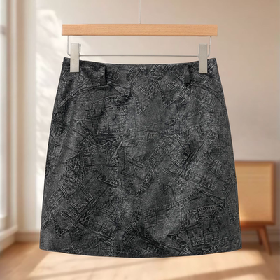 专柜499【莫Y】春装 复古风方形金属腰扣PU皮质半身短裙722