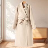 长款 专柜1499 双面呢大衣611 莫Y 冬装 95%绵羊毛 5%耗牛绒