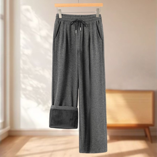 专柜439【兰】冬装 加绒保暖舒适垂感松紧高腰阔腿裤693
