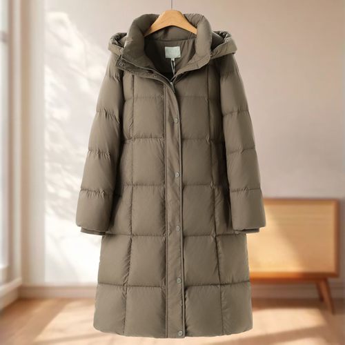 专柜1899【兹】冬装 罗纹束口袖过膝长款连帽羽绒服135