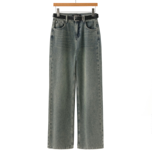 057 含再生纤维素纤维直筒牛仔拖地裤 秋季 新款 专柜499 女装 兰