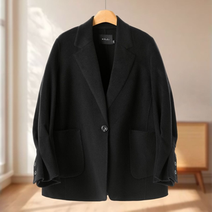 95%羊毛 褶皱花苞袖 5%羊绒 冬装 双面呢外套011 莫Y 专柜2399